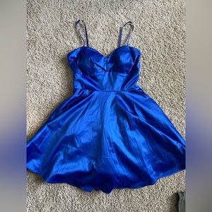 Royal Blue Homecoming Dress with pockets